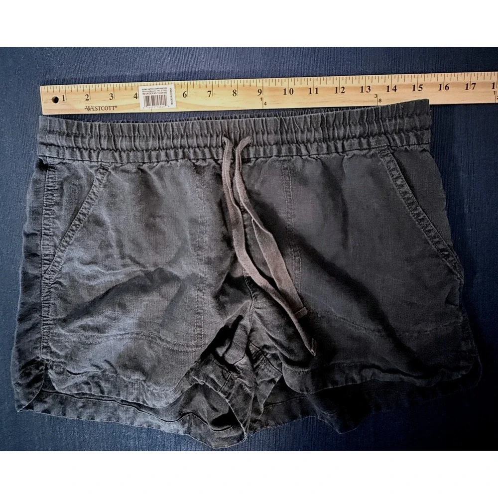 J. Crew Re-Imagined Minimalist Linen Lyocell Shorts XS Blue Drawstring Coastal